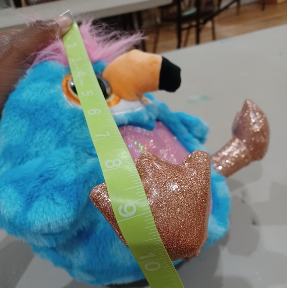 ✓Zuru Rainbowcorn Blue Parrot Unicorn Plush Pink Heart Stuff Toy Glitter Eyes - Picture 9 of 9